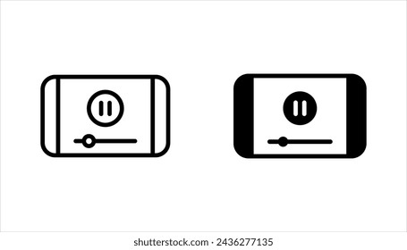 pause button media menu, pause icon set, vector illustration on white background.