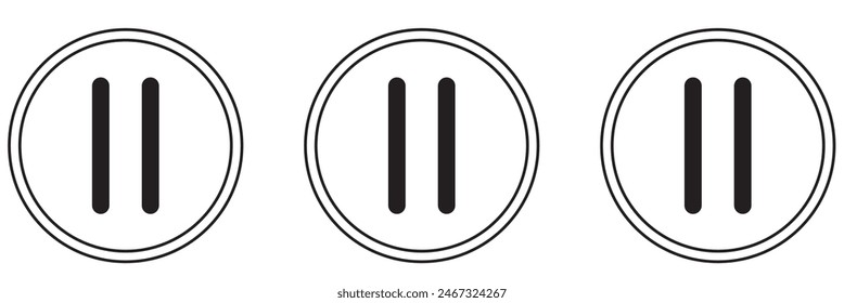 pause button media menu, pause icon vector, in trendy flat style isolated on white background. pause icon image, pause icon illustration