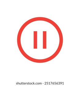 Pause-Taste Medienmenü, Pause Icon Vektor, in trendigen flachen Stil einzeln auf weißem Hintergrund. Symbolbild anhalten, Symbolgrafik anhalten.
