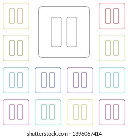 pause button multi color icon. Simple thin line, outline vector of web icons for UI and UX, website or mobile application