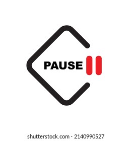 pause button on white background