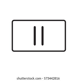 pause button on white background. pause icon. pause sign.