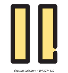 Pause button in outline color for multimedia ui design