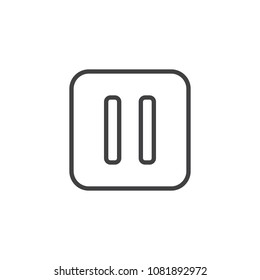 Pause button outline icon. linear style sign for mobile concept and web design. Music pause simple line vector icon. Symbol, logo illustration. Pixel perfect vector graphics