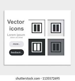 Pause button placed on web page template flat vector icon.