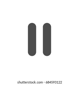 Pause button simple icon. Monochrome illustration.