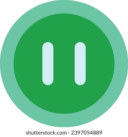 Pause button single vector line icon