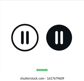 Pause Button Symbol Icon Vector Design Illustration