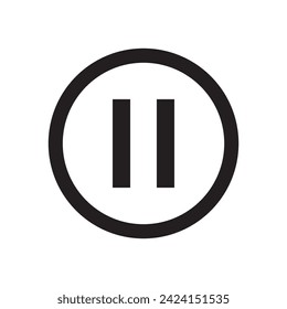 Pause button symbol. Pause button icon, vector isolated on white background.