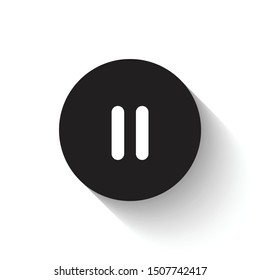 Pause button vector design. Black flat icon with dynamic concept. Scalable vector design.