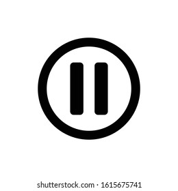 Pause button vector icon in black color