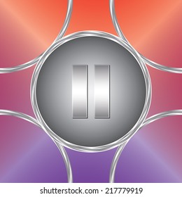 Pause button. Vector icon. Bright background    