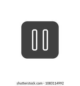 Pause button vector icon. filled flat sign for mobile concept and web design. Music pause simple solid icon. Symbol, logo illustration. Pixel perfect vector graphics