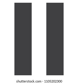 Pause button vector icon. Pause music, video sign or symbol