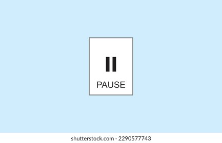 pause button vector icon , pause simple design for web media and business, suspend logotype, suspend concept. rctangular art, doodle drawing for decoration, web, postcards, mobile app other designs