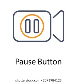 Pause Button Vector icon stock illustration