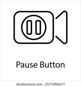 Pause Button Vector icon stock illustration