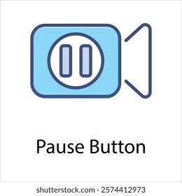 Pause Button Vector icon stock illustration