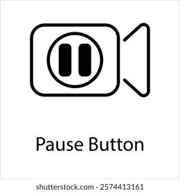 Pause Button Vector icon stock illustration