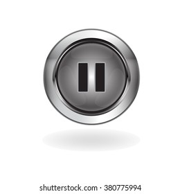 Pause button, Vector illustration