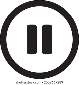 
pause button white vector design