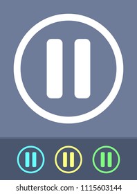 Pause - Circle Glyph Icons. A simple vector icon.