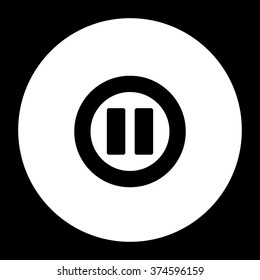 Pause Circle navigation button.Vector illustration.