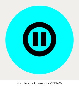 Pause Circle navigation button.Vector illustration.