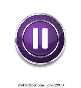 Pause Circular Vector Purple Web Icon Button
