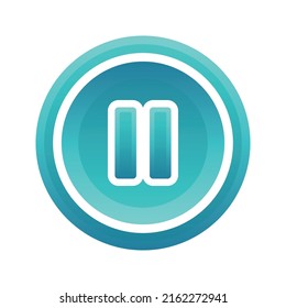 pause coin logo gradient design template icon