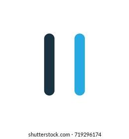 Pause Colorful Icon Symbol. Premium Quality Isolated Stop Element In Trendy Style.