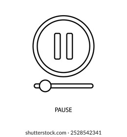 ícone pausar linha de conceito. Ilustração de elemento simples. pause design de símbolo de estrutura de tópicos de conceito.