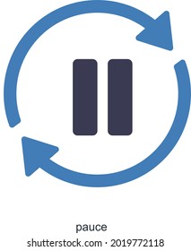 Pause or Direction Icon Concept