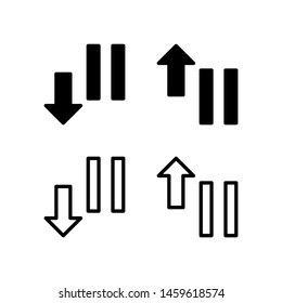 Pause download and upload icon. with outline and glyph styles