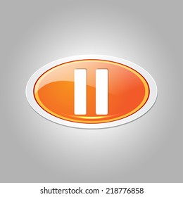 Pause Elliptical Vector Orange Web Icon Button