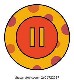 Pause filled outline icon style