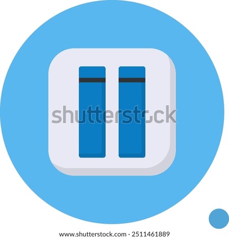 Pause Flat Shadow Vector Icon Design