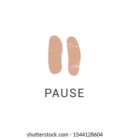 Pause flat vector illustration. Abstract digital shapes isolated on white background. Scandinavian style. Contemporary fantasy print, modern t shirt design element. Trendy geometric figures print.