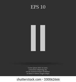 pause  flat web icon. Flat design style eps 10