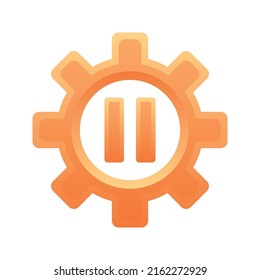 pause gear logo gradient design template icon