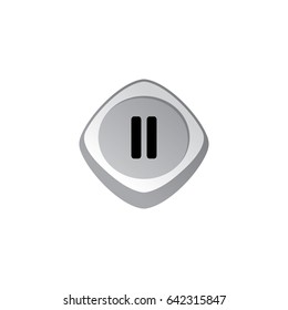 pause glossy color app icon button game asset theme vector art