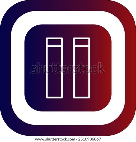 Pause Glyph Gradient Round Corner Vector Icon Design