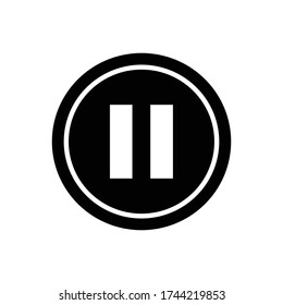 pause with glyph icon illustration