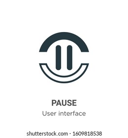 Pause glyph icon vector on white background. Flat vector pause icon symbol sign from modern user interface collection for mobile concept and web apps design.