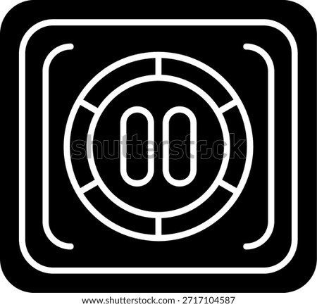 Pause Glyph Style Icon Design