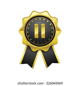 Pause golden Vector Icon Design
