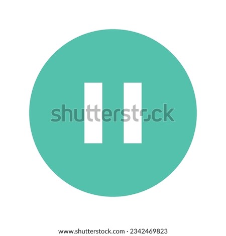 Pause green color icon vector symbols, sign isolated on white background design.