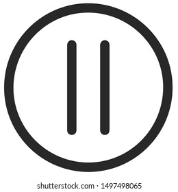 Pause icon button sign symbol simple flat black for UI and app designs