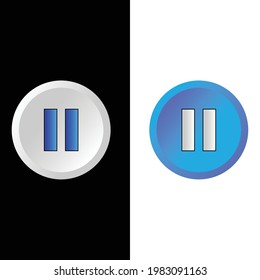 Pause icon, Pause button vector flat glyph icon. Pause icon vector, Player navigation button. Pause button Icon Vector Design Illustration.