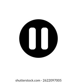 Pause icon with clean lines, used for video or audio interfaces, music apps, and media control tools.